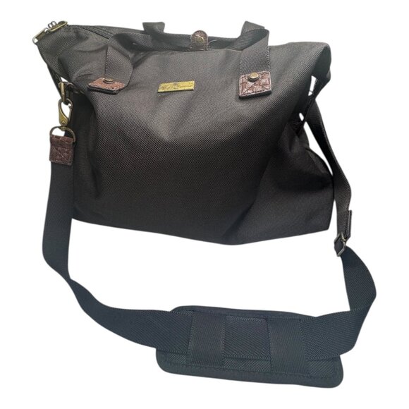 Tommy Bahama Carry-On/Beach Canvas Brown Duffle Tote Bag Leather Bag Paradise - Picture 1 of 12